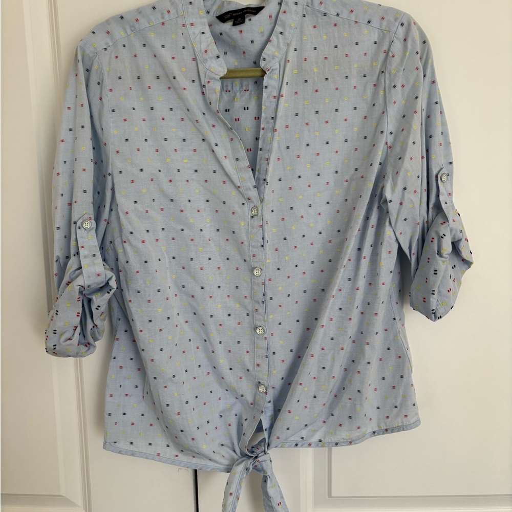 Brooks Brothers Light Blue Polka Dot Button Down Shirt